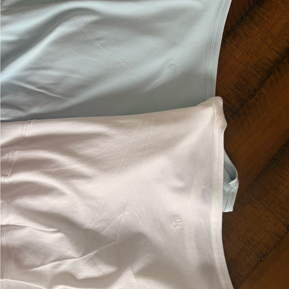 lululemon athletica Long Sleeve Tops - Light Blue and White